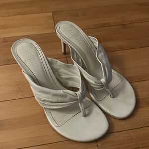 SCHUTZ Elegant White Heeled Sandals